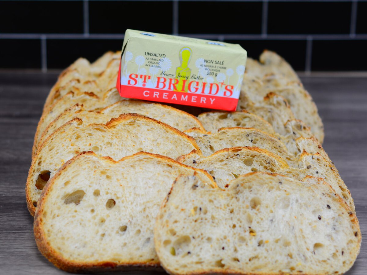 Sliced sourdough catering tray with St. Brigid's butter