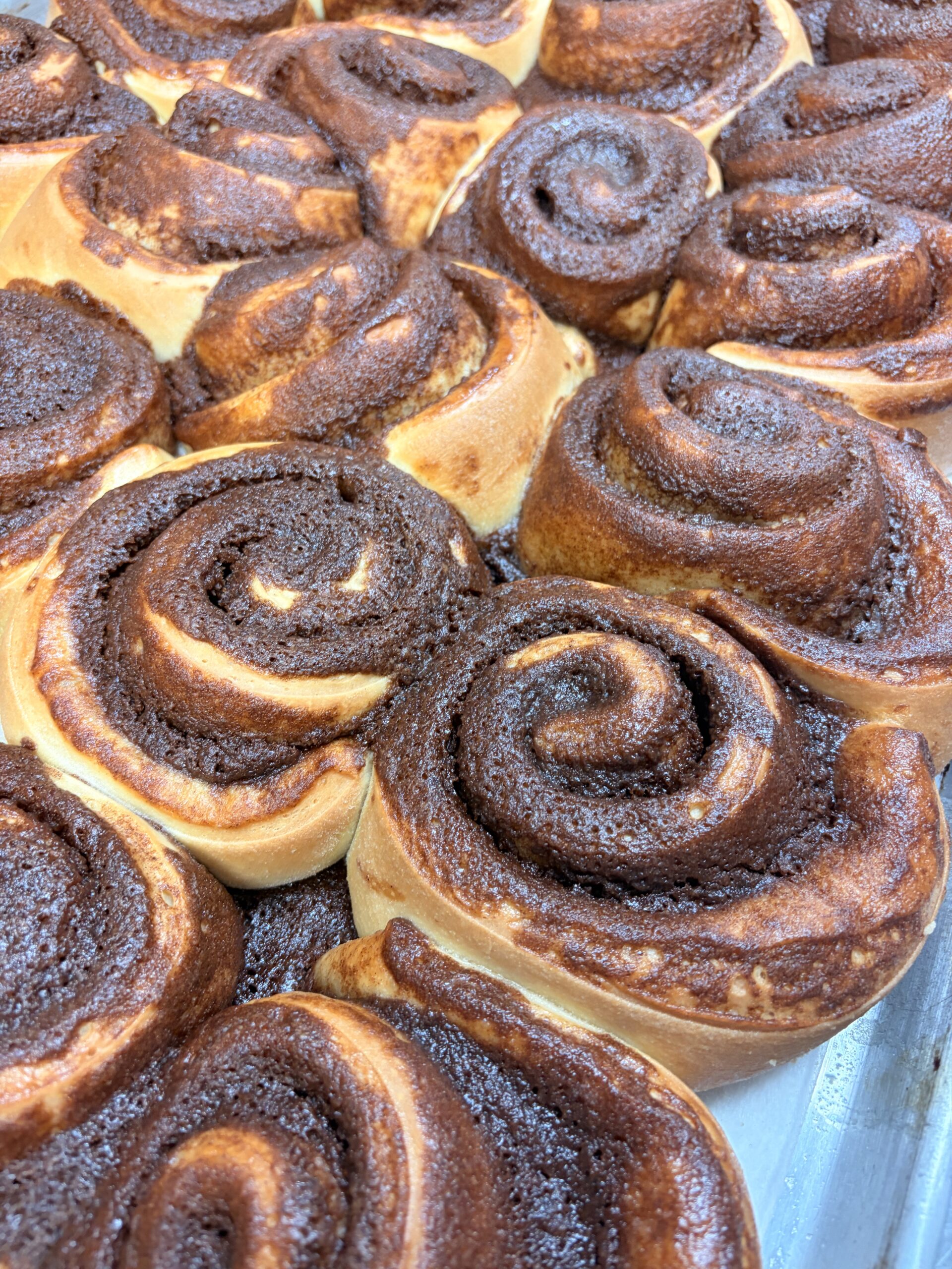 Cinnamon buns at Sugar and Season Bakehouse